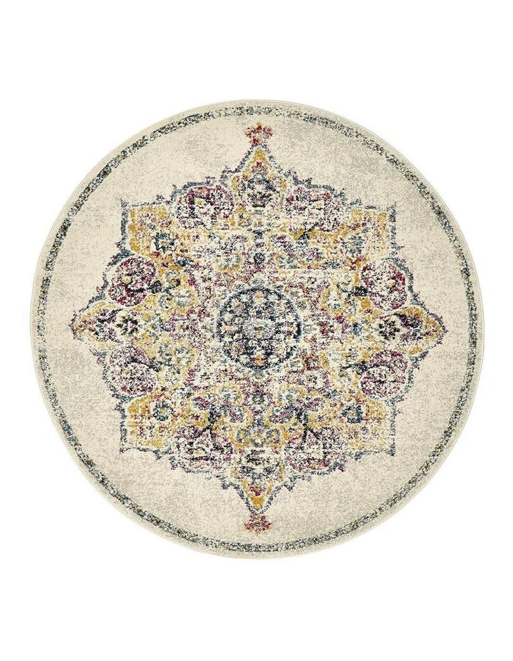 Museum Kendall Bone Round Rug in Multi