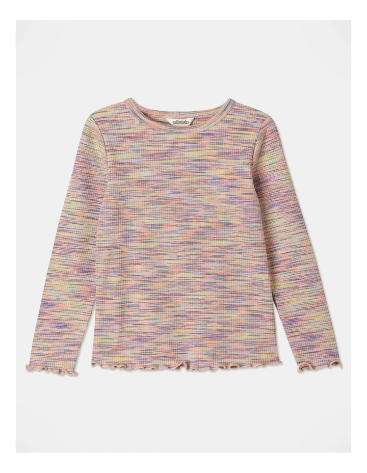 Space Dye Rib Top in Rainbow