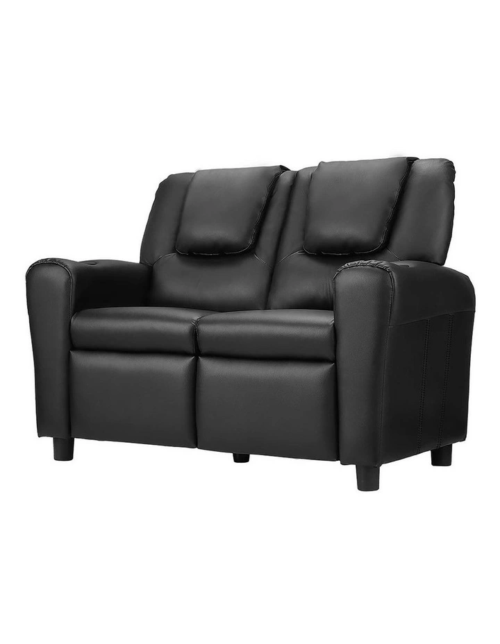 PU Leather Recliner Chair Double in Black