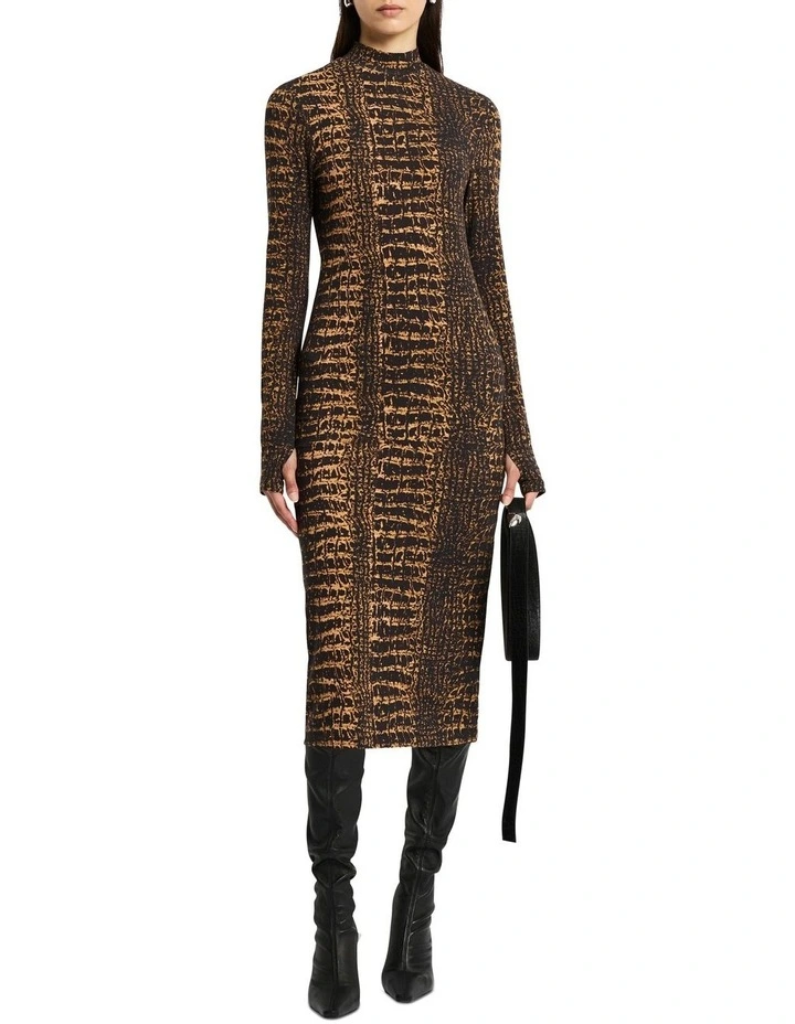Cascade Dress in Croc