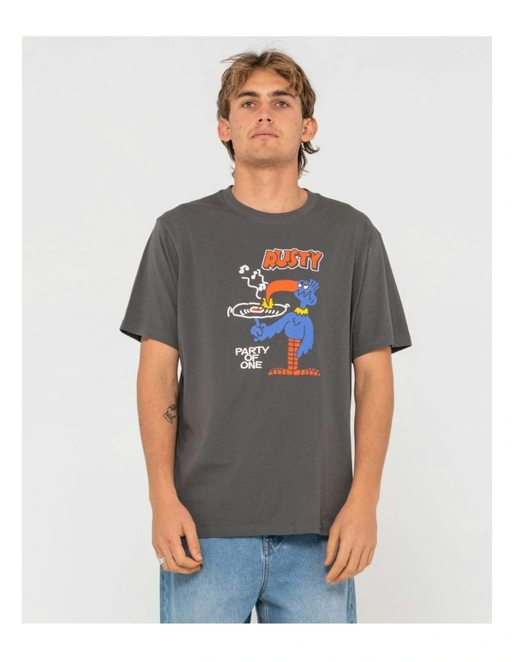 Party Of One Short Sleeve Tee in Grey