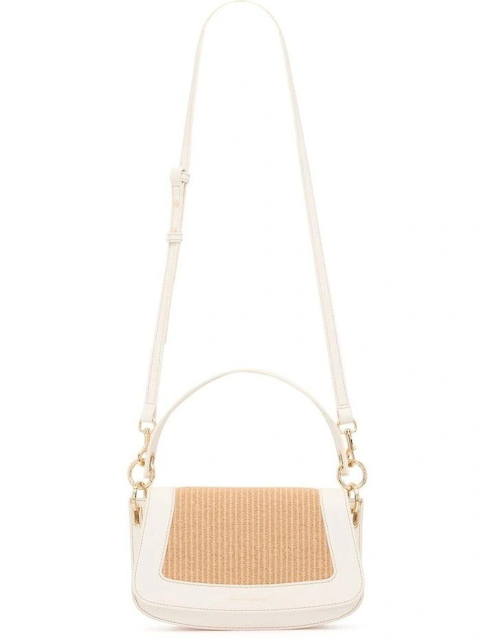 Fay Raffia Crossbody Bag in Ivory/Tan