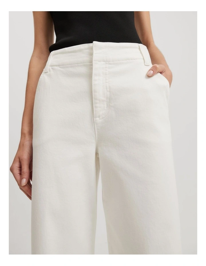 High Rise Wide Leg Jean in White