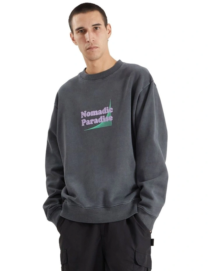 Wired Crew Neck Sweater in Pigment Asphalt