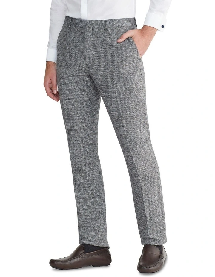 Slim Casual Marl Puppytooth Pant in Black Grey