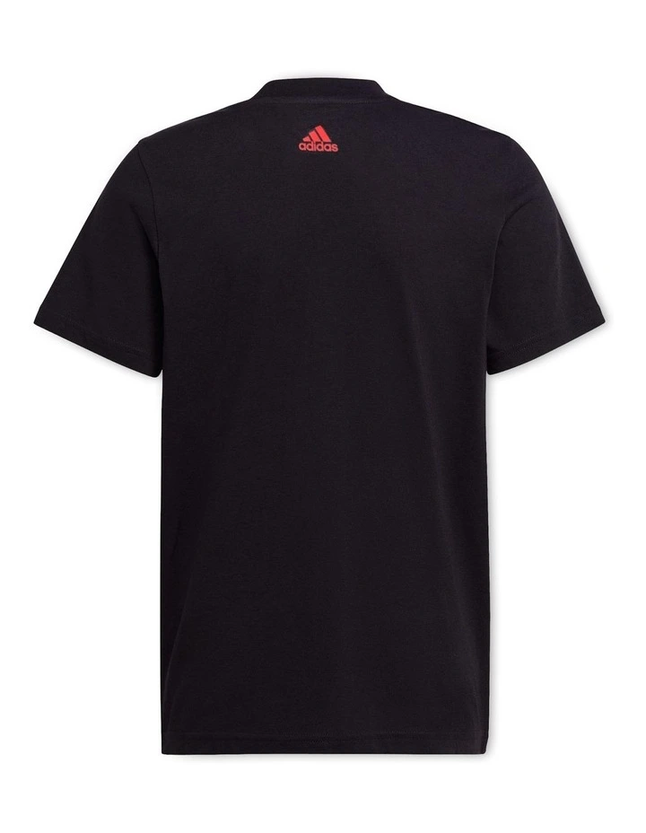 Essentials Two-Color Big Logo Cotton T-Shirt in Black/Red