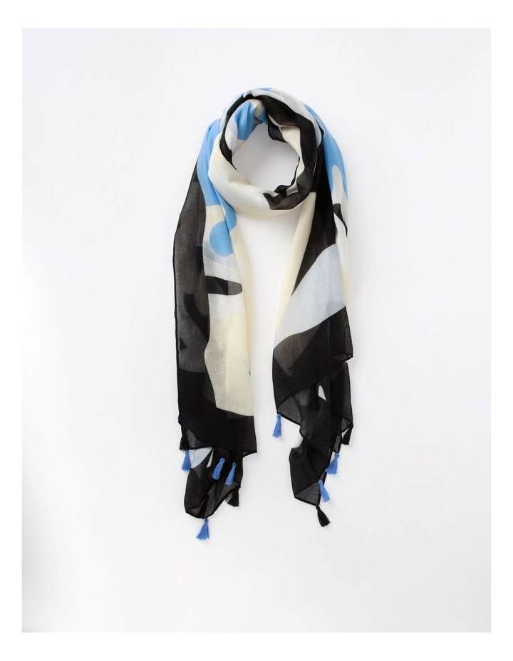 Printed Scarf in Blue