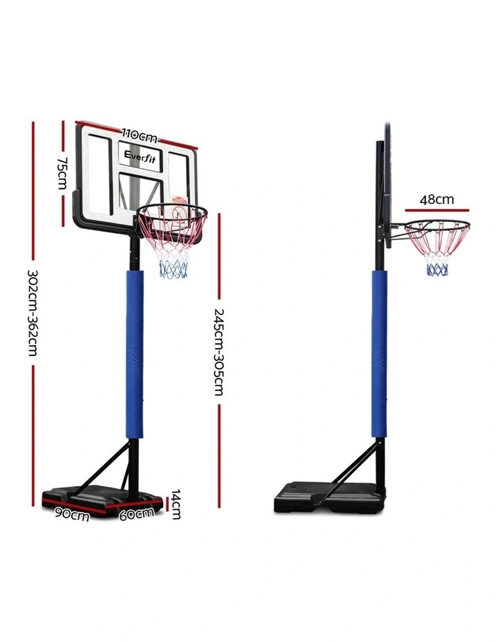 3.05M Basketball Hoop Stand System Portable Height Adjustable Net Ring
