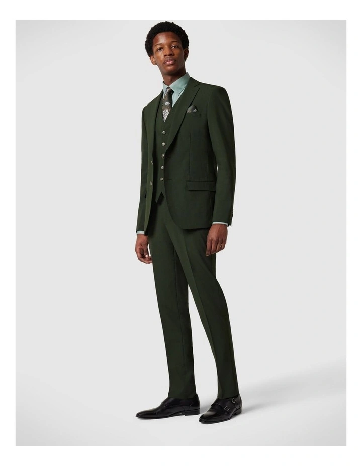 Wool Blend Tailored Vest in Dark Khaki
