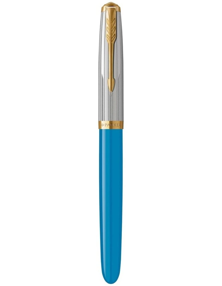 Parker 51 Premium Fountain Pen in Turquoise with Gold Trim