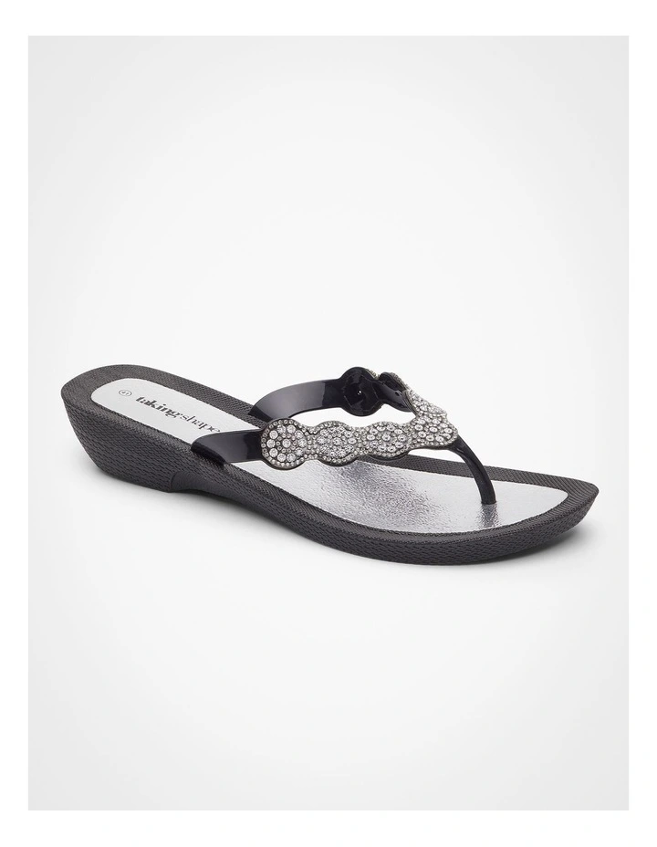 Bling Flex Flip Flops in Black