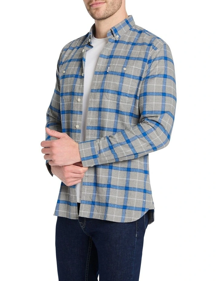 Check The Web Ls Shirt in Grey/Blue
