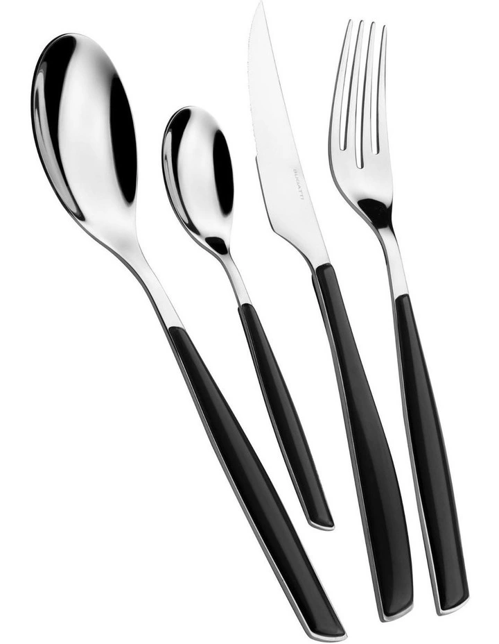 Glamour 24 Piece Cutlery Set in Black Piano