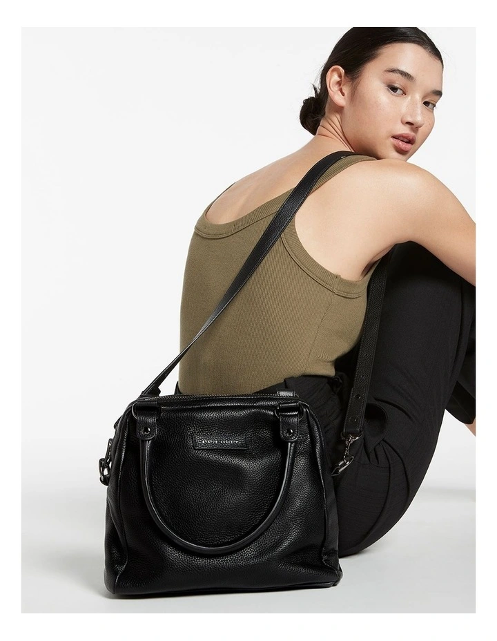 Last Mountains Double Handle Satchel Bag in Black