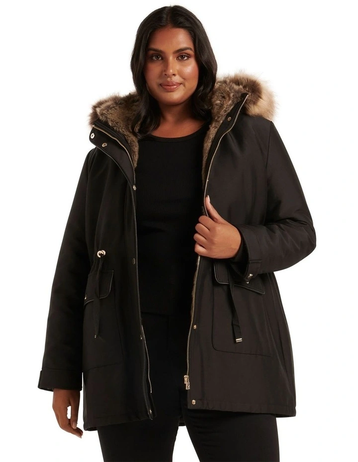 Jacinta Short Parka in Black