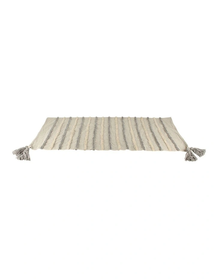 Lzar Faux Mohair Sofa Throw Blanket With Fringing 170x130cm in Beige