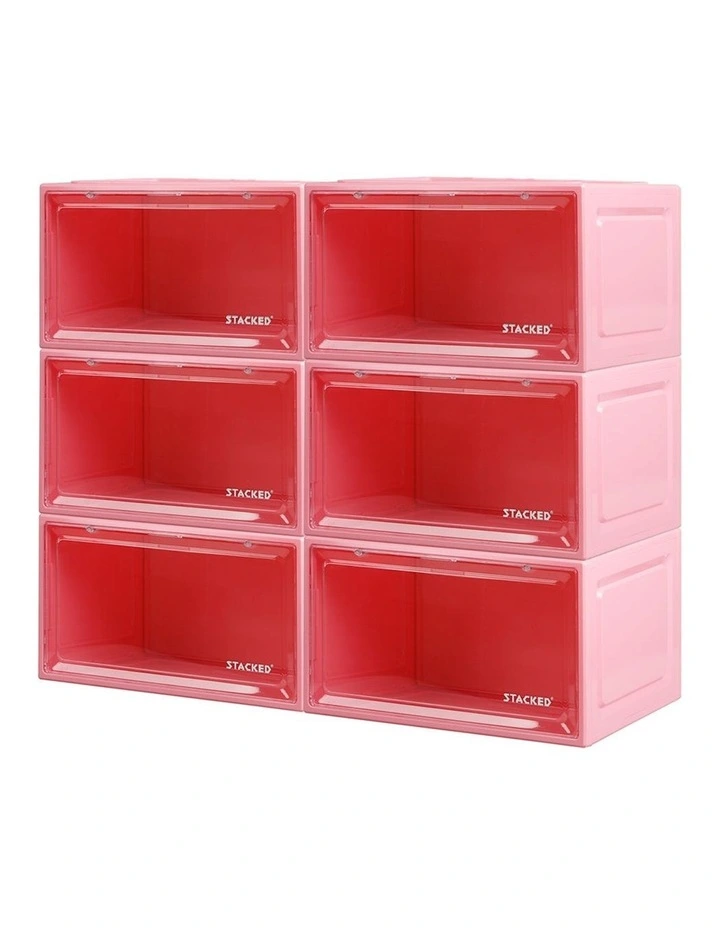 Sneaker Display Case 6 Piece in Pink