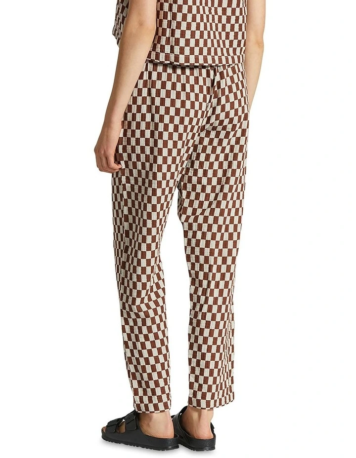 Mykonos Small Check Pant in Sepia