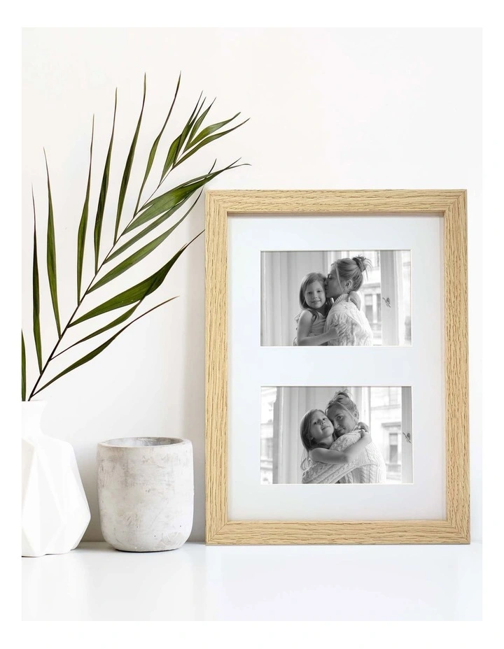 Photo Frame A4/Dbl 10x15cm in Natural