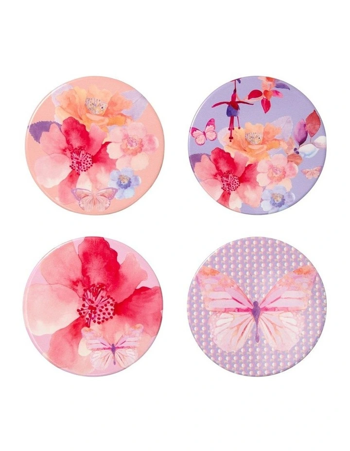 Camilla Ceramic Coaster 10cm Set of 4 Gift Boxed in Mixed Colours