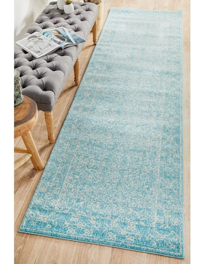 Evoke Depth Transitional Runner Rug in Blue