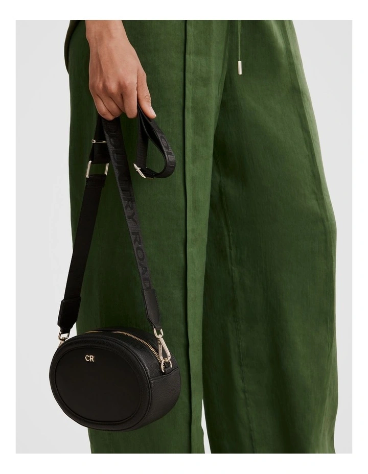 Nylon Branded Bag Strap in Black
