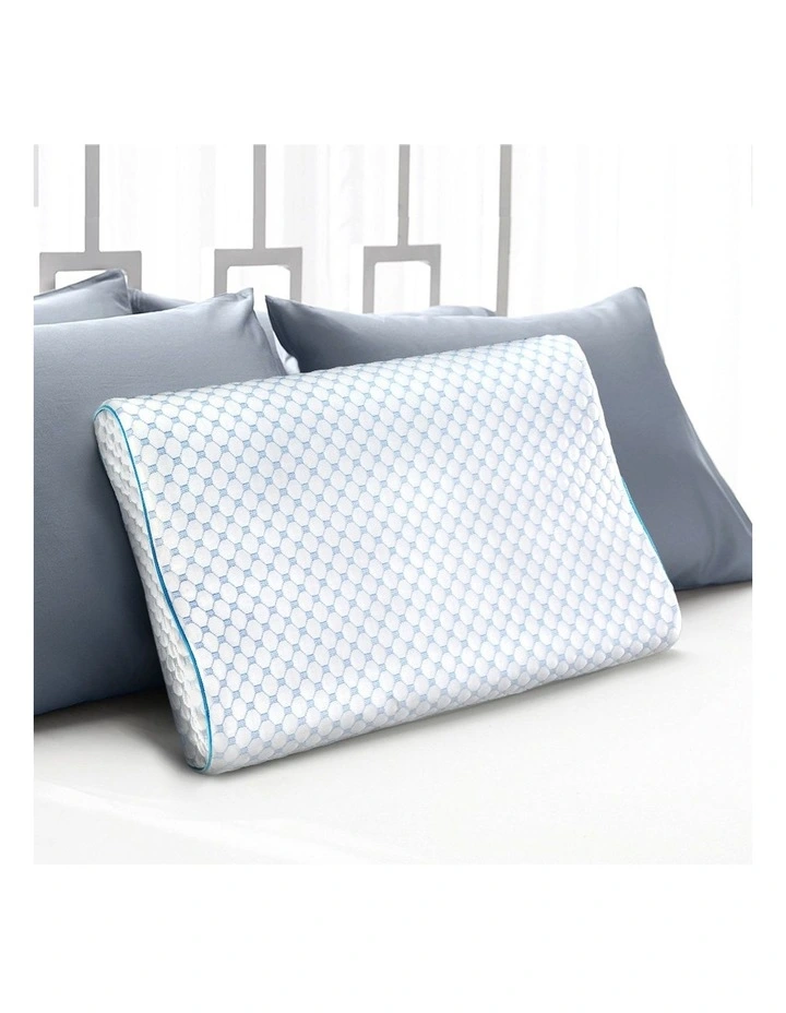 Memory Foam Contour Pillow Cool Gel in White
