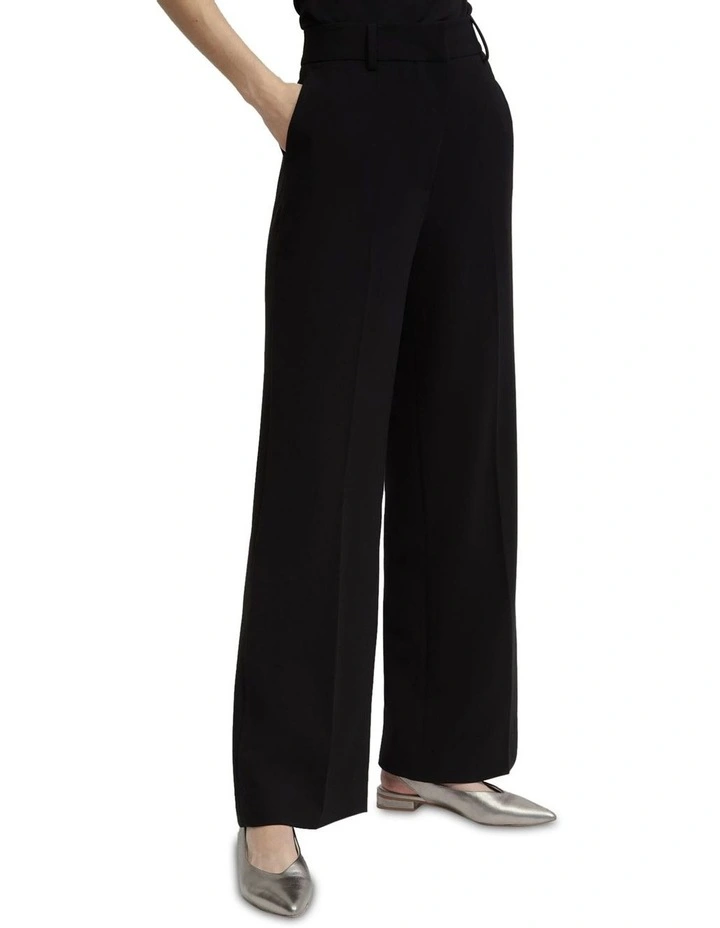 Lydia Stretch Wide Leg Pants in Black