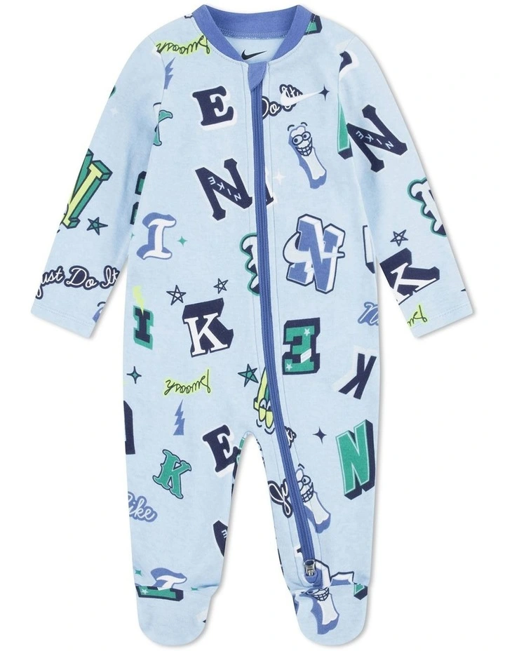 Sportswear Gen Aop Footed Coverall in Blue