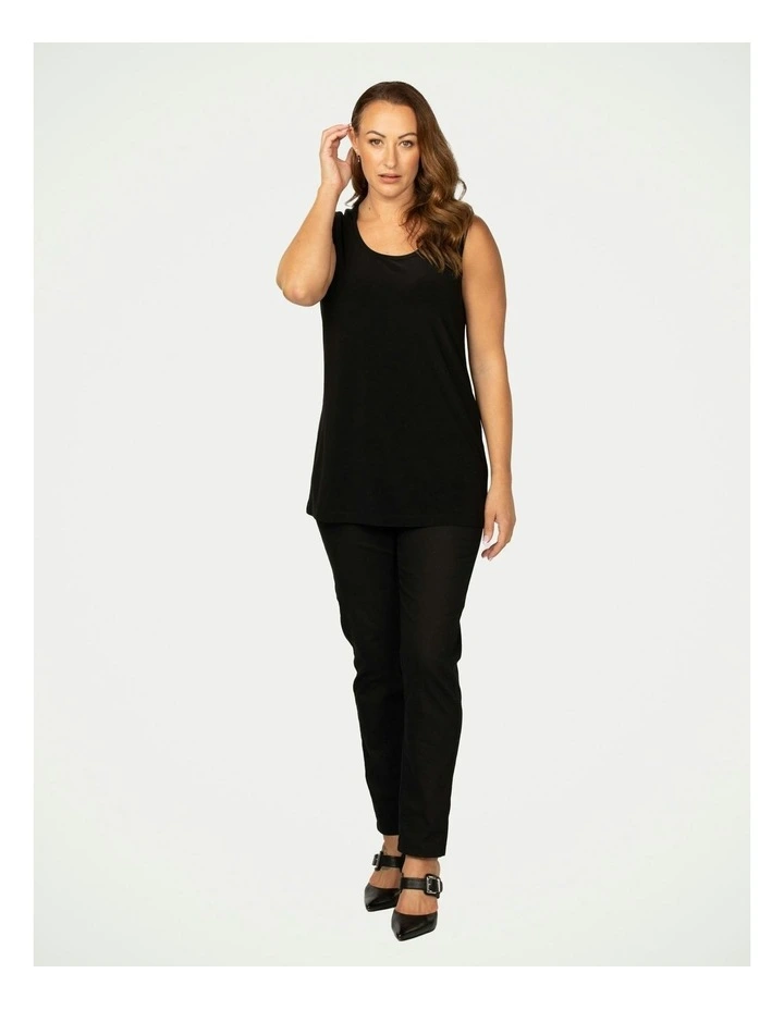 Hush Long Length Singlet in Black