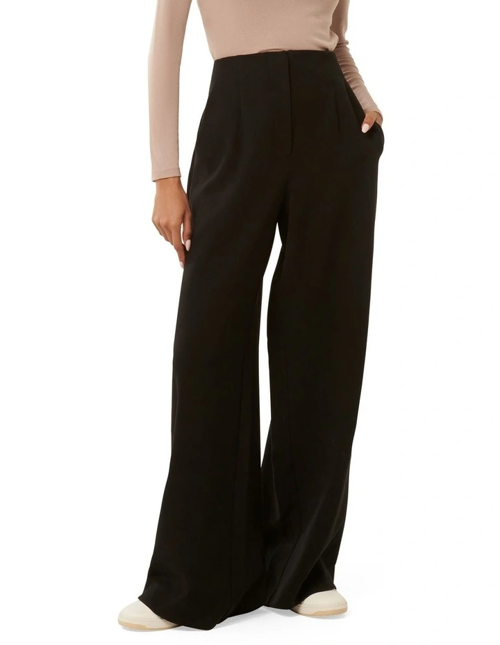 Freya High Waist Wide Leg Pants in Black