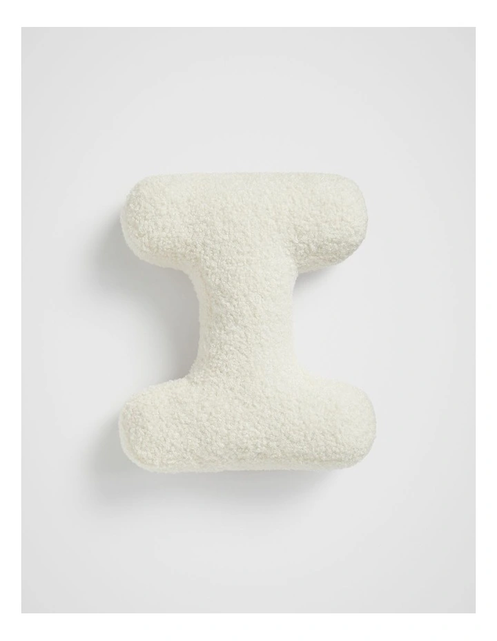 Teddy Initial I Cushion in Cream