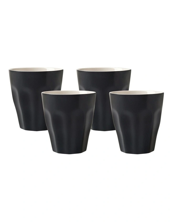 Gift Boxed Blend Sala Latte Cup 240ml Set of 4 in Black