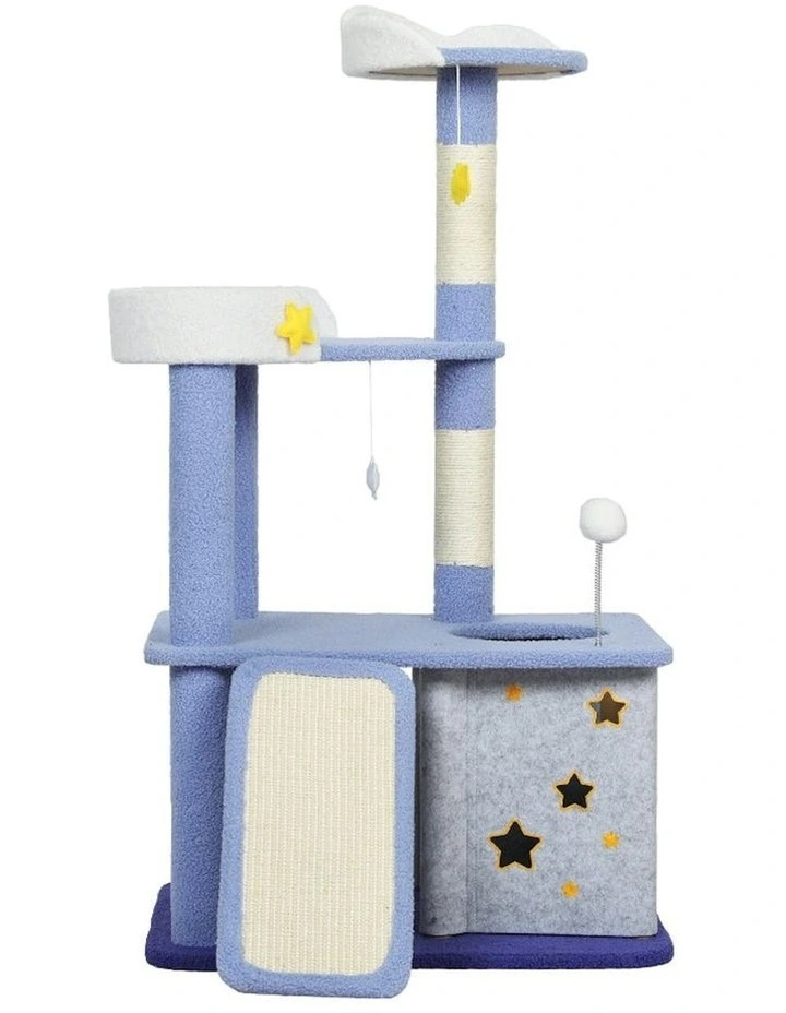 Tree Kitten Furniture Condo Post Scratching Multi-Level Tower 110cm in Multi