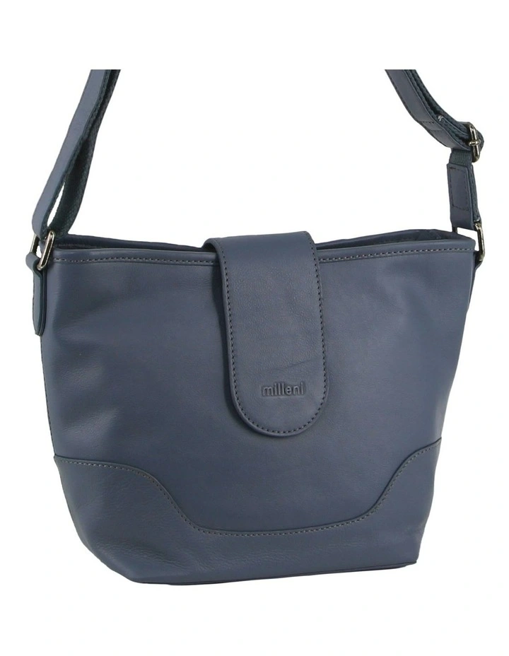Leather Cross-Body Bag in Teal