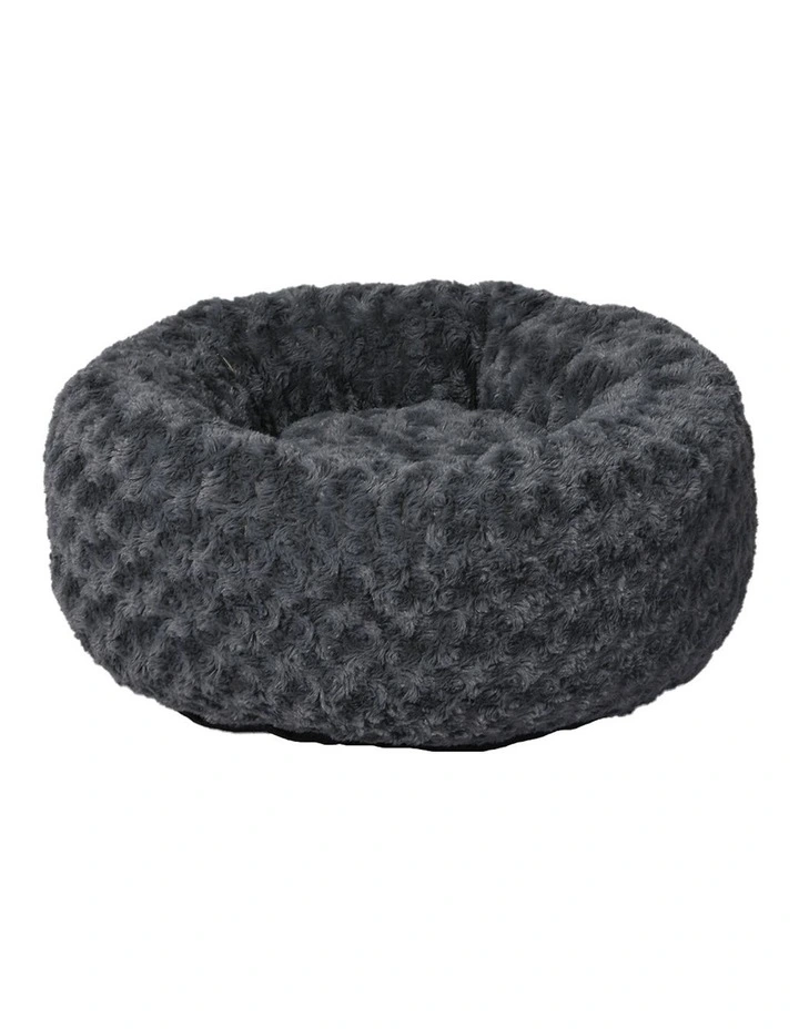 Pet Dog Warm Soft Plush Cave Bed S in Dark Grey
