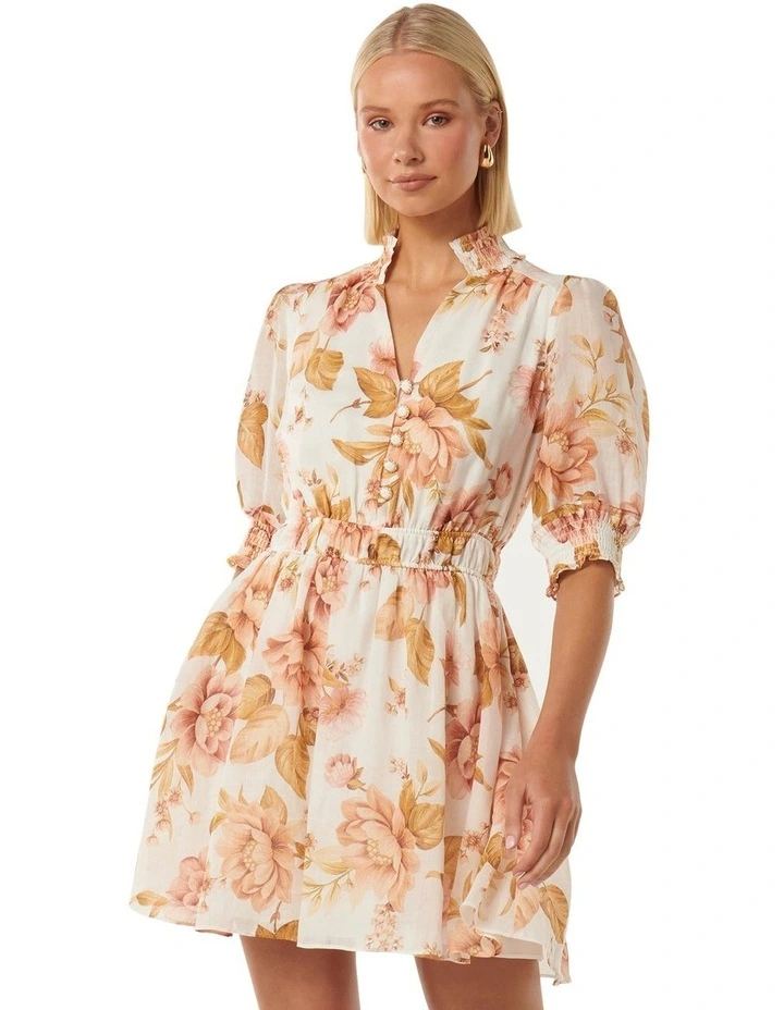 Shayla Cuff Detail Mini Dress in Multi