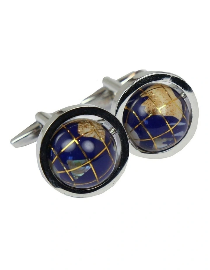 World Globe Cufflink in Flinks