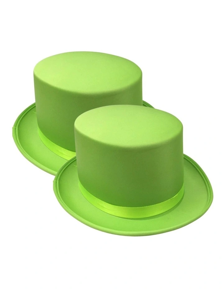 Satin Top Hat x2 in Light Green