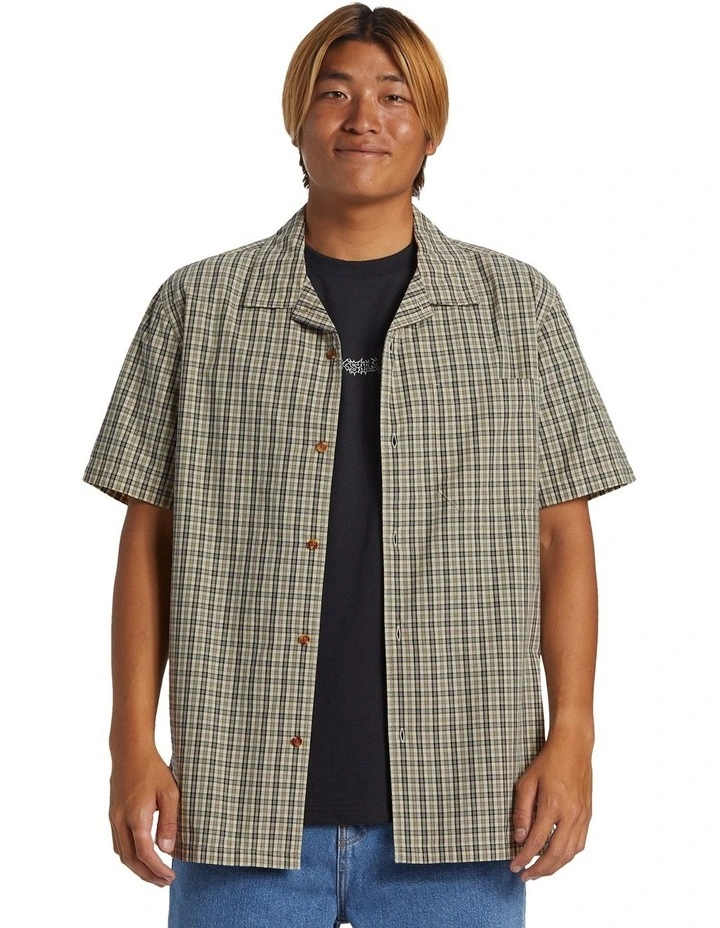 Saturn Casual Short Sleeve Shirt in Khaki Mercury