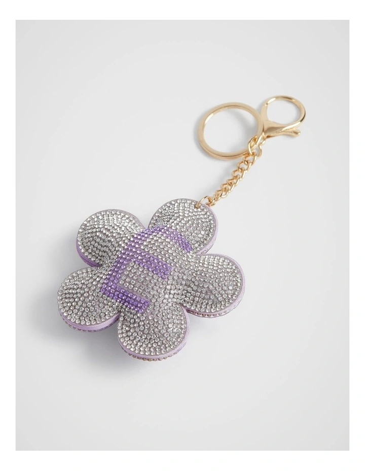 Daisy Initial "E" Keyring in Purple