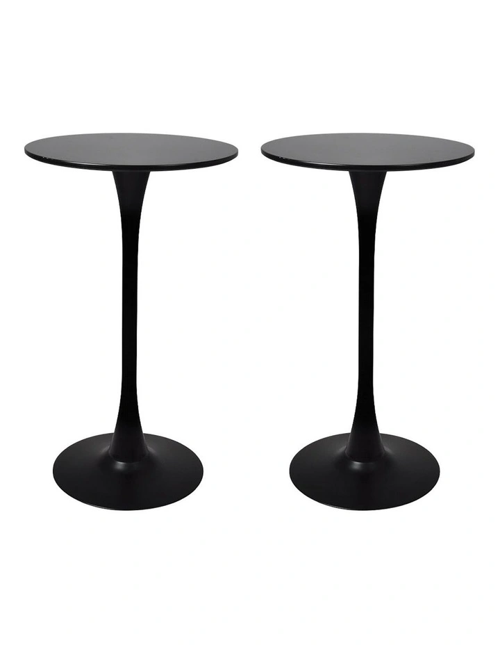Round Metal Base Bar Table x2 in Black