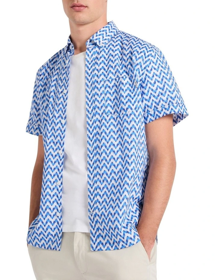 Hot In Here Shirt in White/Blue