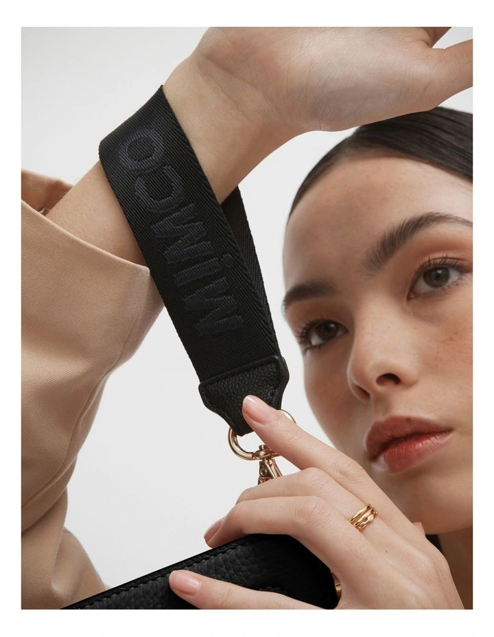 Webbing Wrist Strap in Black Light Gold