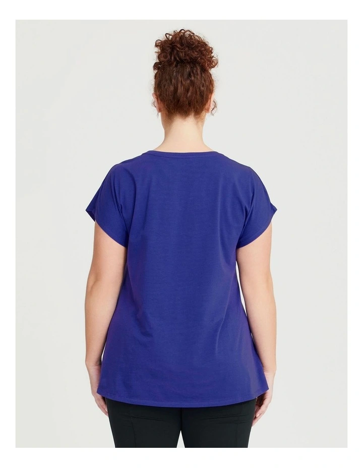 Active Star Foil Print Top in Prism Violet