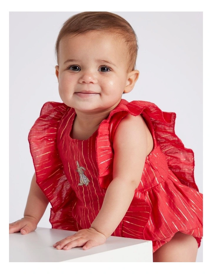 Christmas Stripe Romper in Red