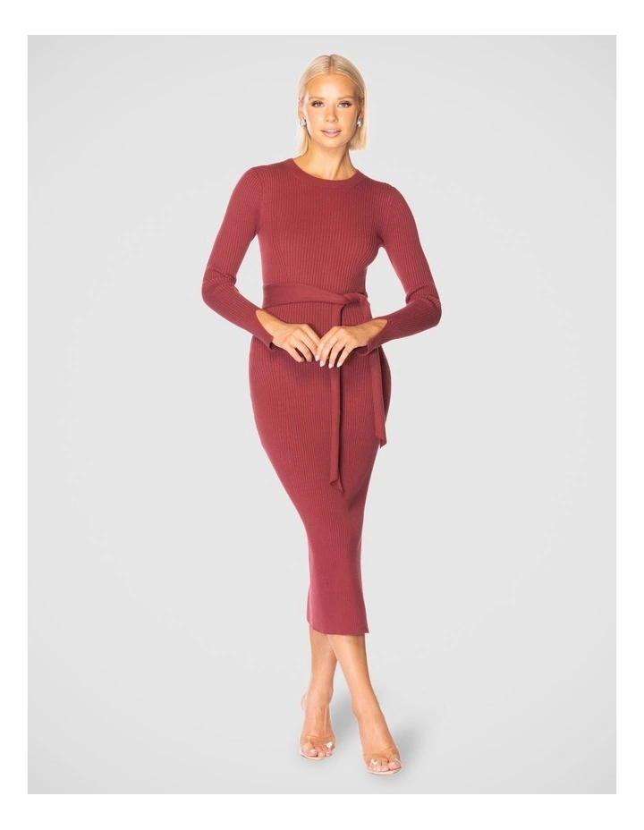 Hadier Knit Dress in Burgundy