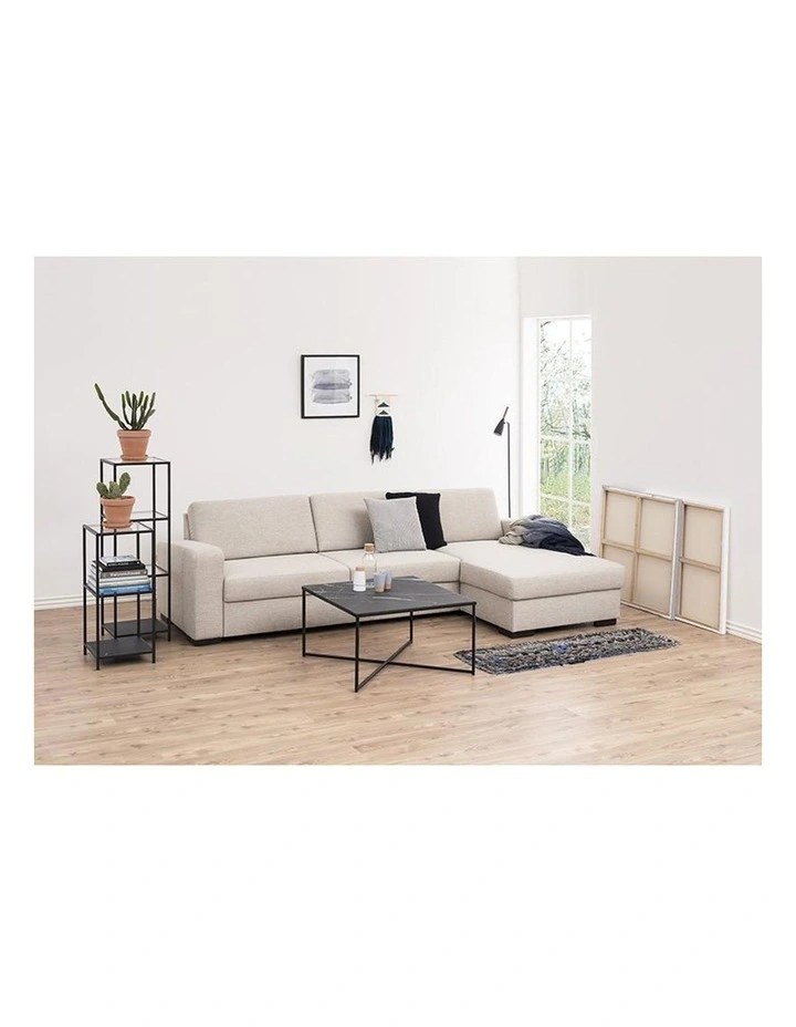 Kolina Glass Coffee Table 80cm Black