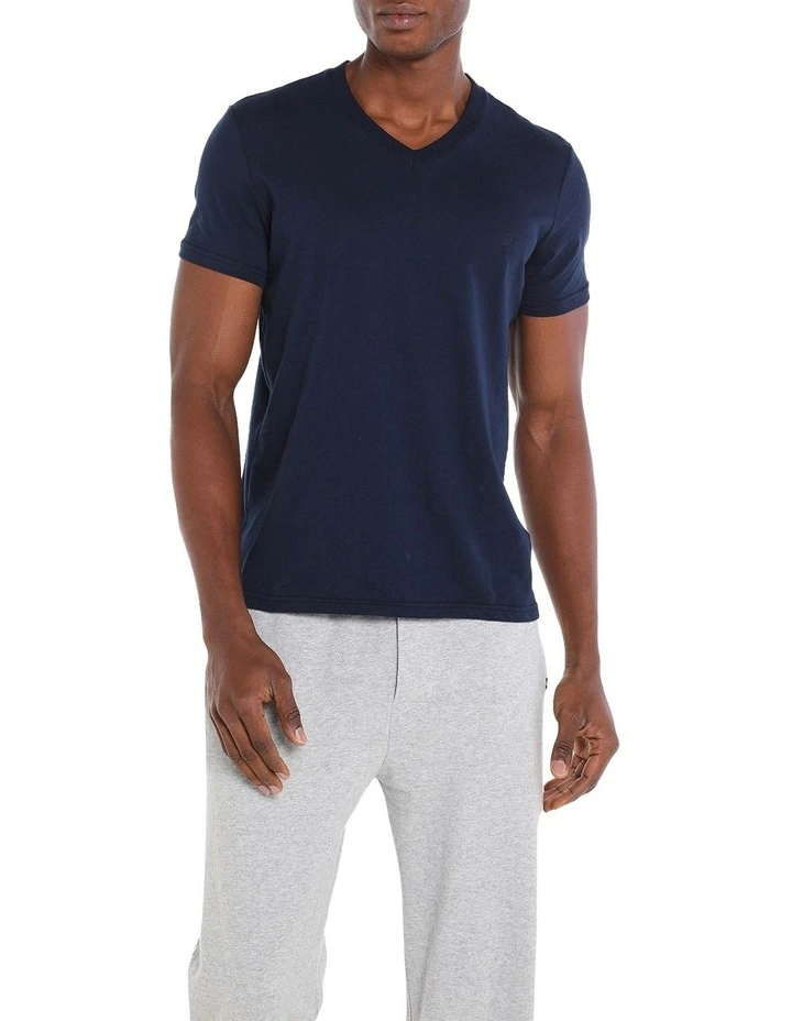 Essential V Neck Tee in Navy