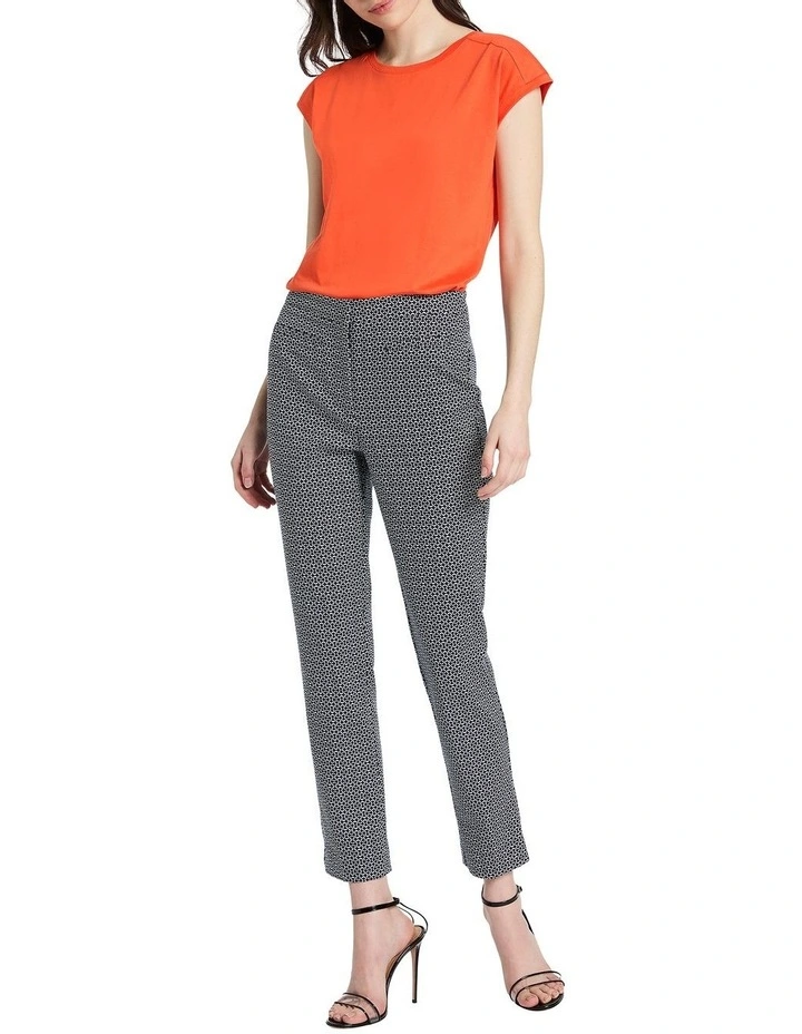 Elsa Geo Print Pant in Navy/Ivory